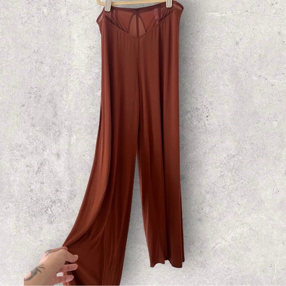 Savage X Fenty Aqua Hour Wide Leg Pant Cookie Brown Size L - Picture 12 of 13